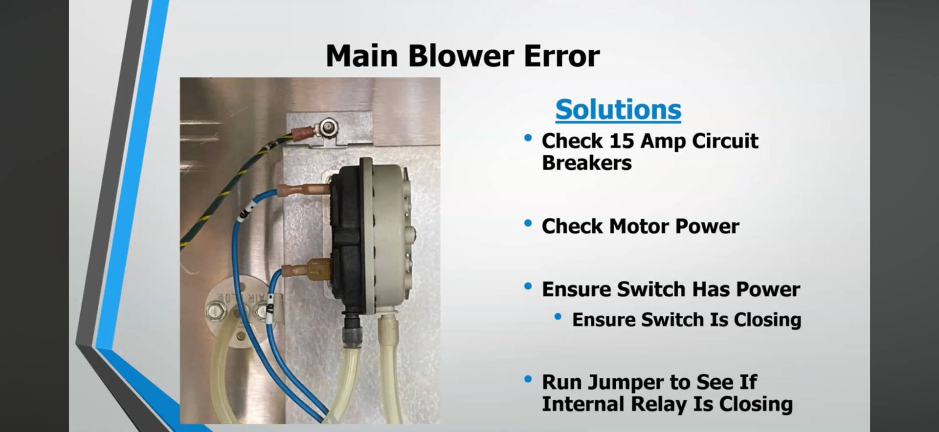 Middleby Marshall air-flow pressure switch with sensing hoses and ground lug.